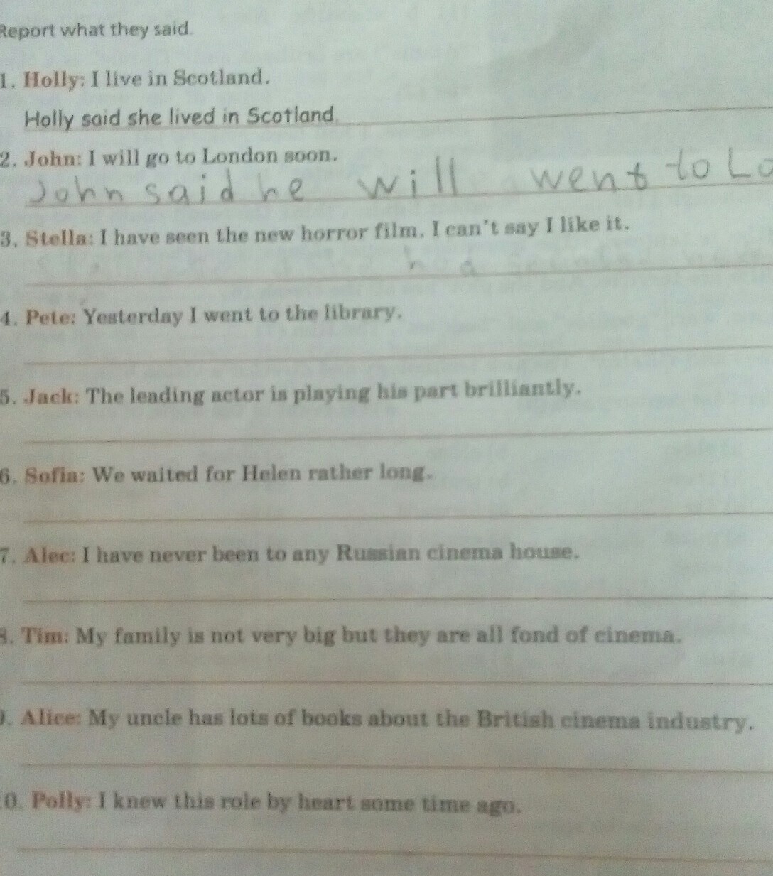 Say what these people have. Report what they say. Report what they said or asked. Report what they said or asked гдз. Yesterday some pupils were discussing their coming visit to the Cinema. Report what they said. Alice.