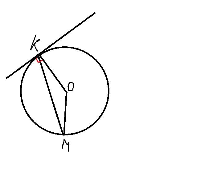На рисунке 194 прямая ке касается окружности с центром о в точке е найдите
