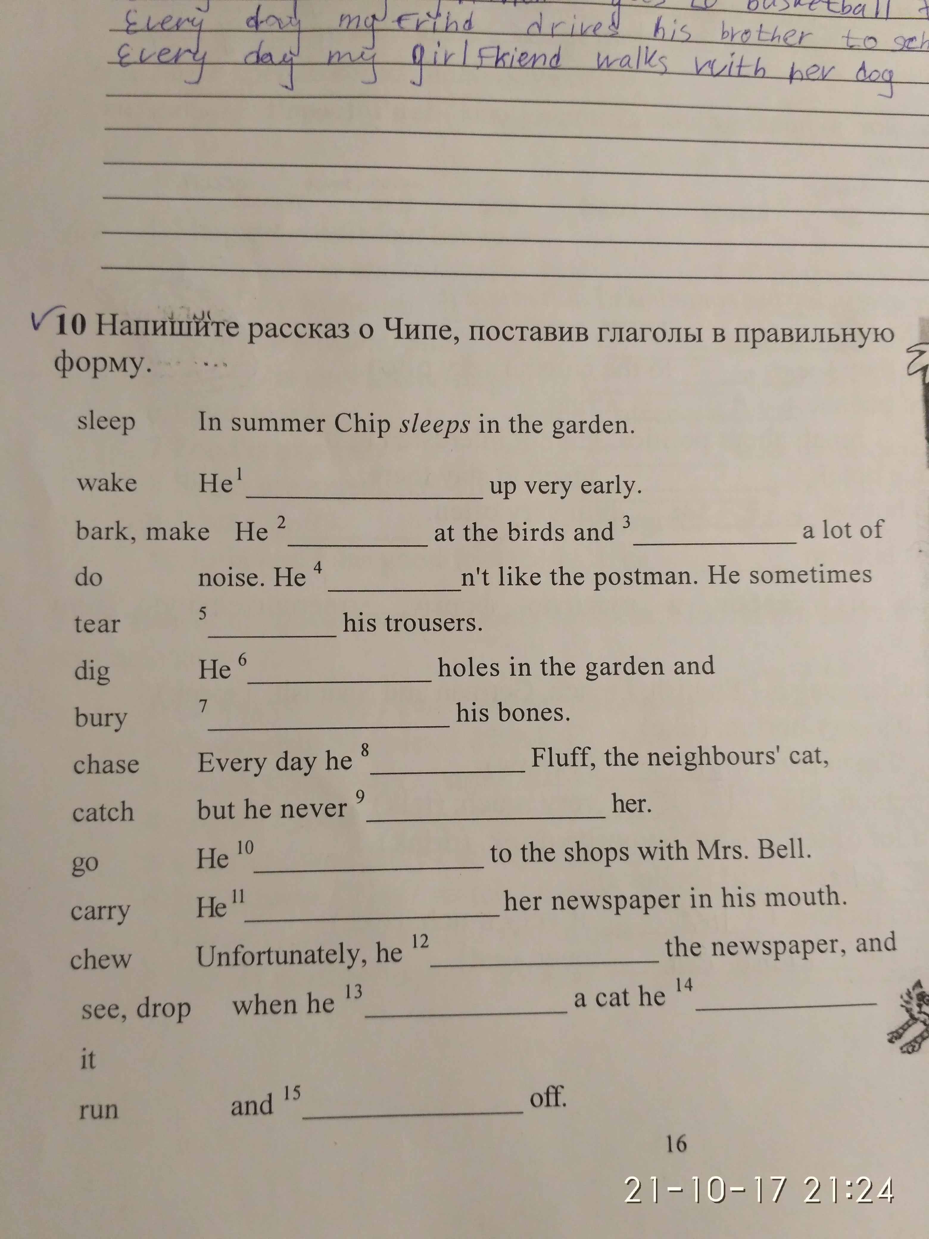Поставьте глаголы в правильной форме. Поставьте глаголы в правильной форме