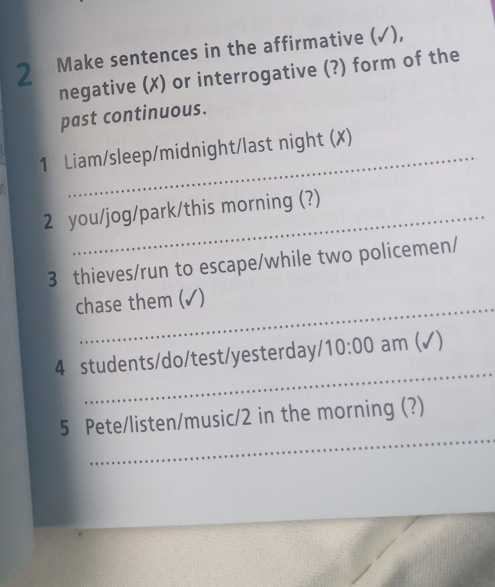 Make sentences in the past continuous. Make sentences in the past continuous