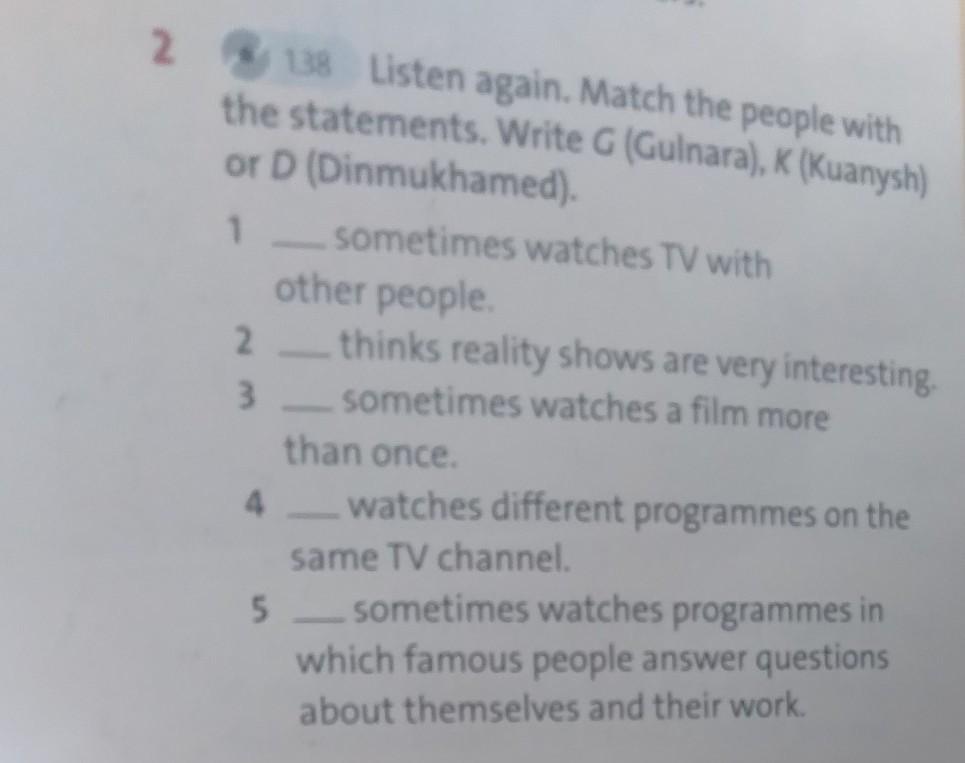Match the responses listen and check excuse. Listen again and complete andreas diary.