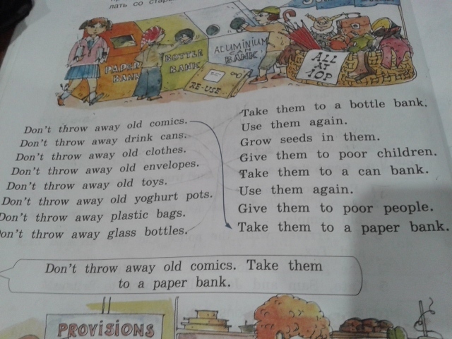 Throw them away. Paper Bank Bottle Bank конспект урока английский.
