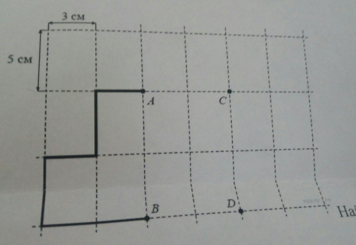 На рисунке дано поле расчерченное на квадраты со стороной 5 см