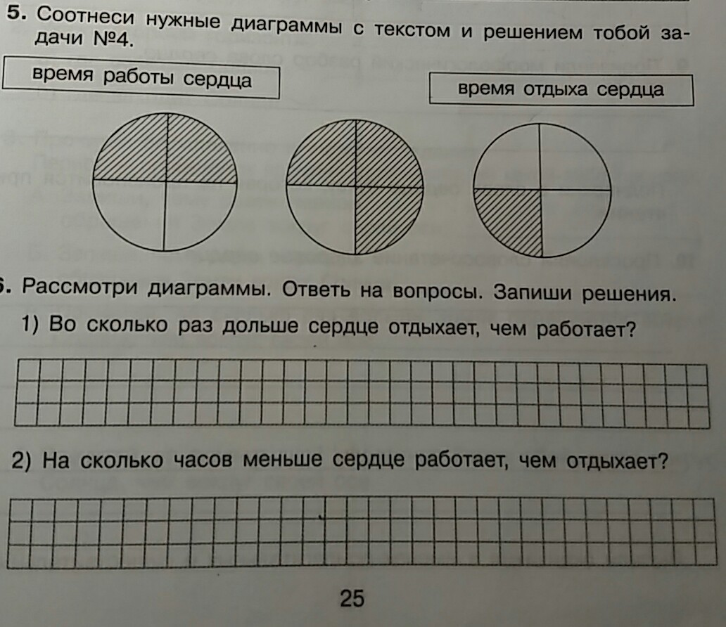 Рассмотрите диаграмму 6. Соотнеси нужные диаграммы. Соотнеси нужные диаграммы с текстом и решением тобой задачи. Соотнеси нужные диаграммы с текстом и решением. Во сколько раз больше сердце отдыхает чем работает.