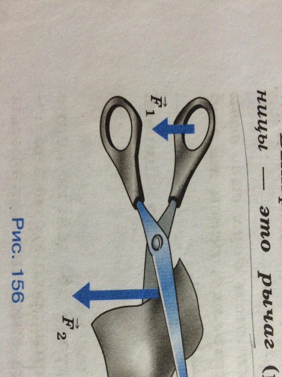 Пользуясь рисунком 156 объясните действие ножниц как рычага физика 7 класс