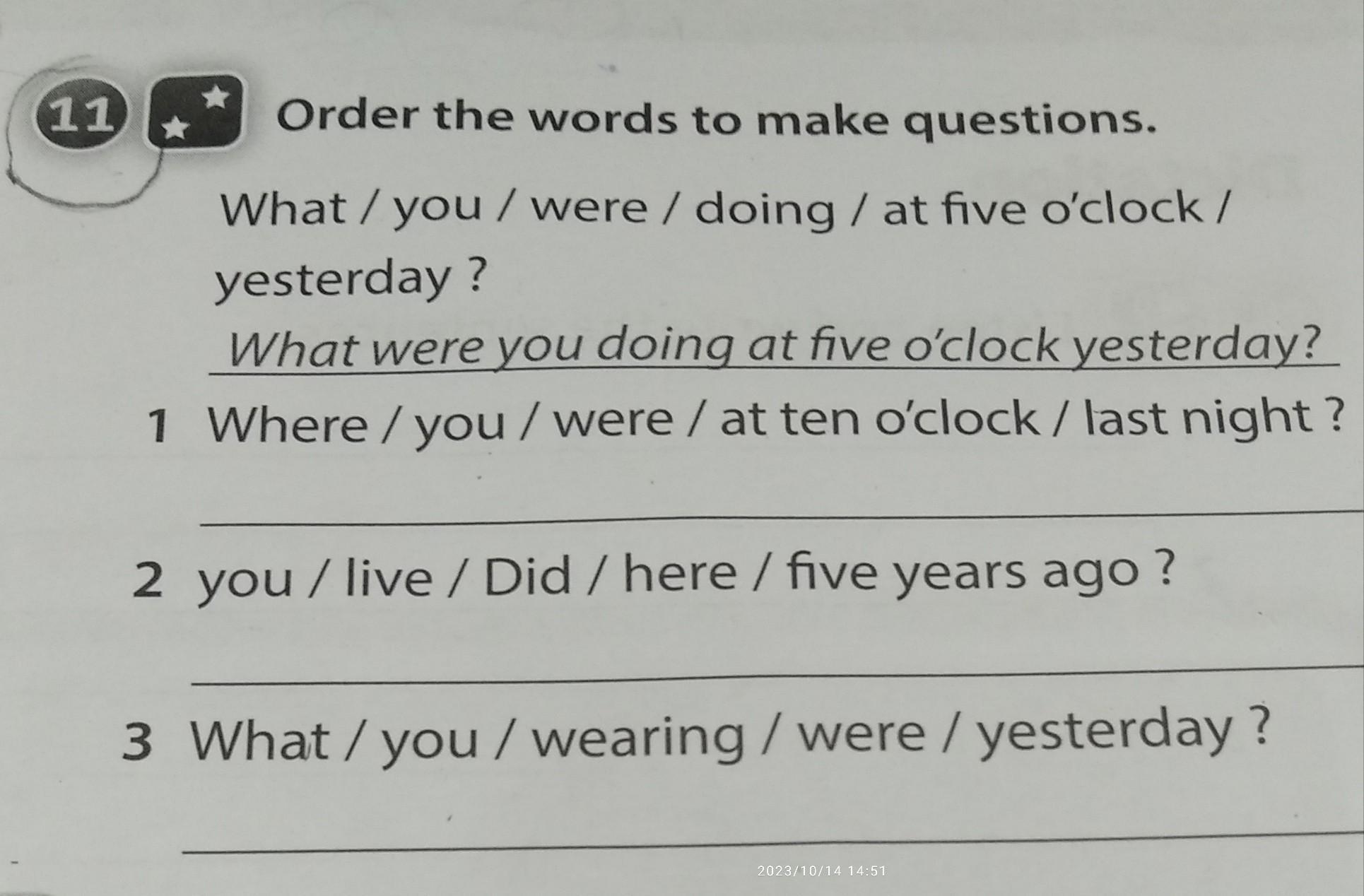 3 order the words to make questions