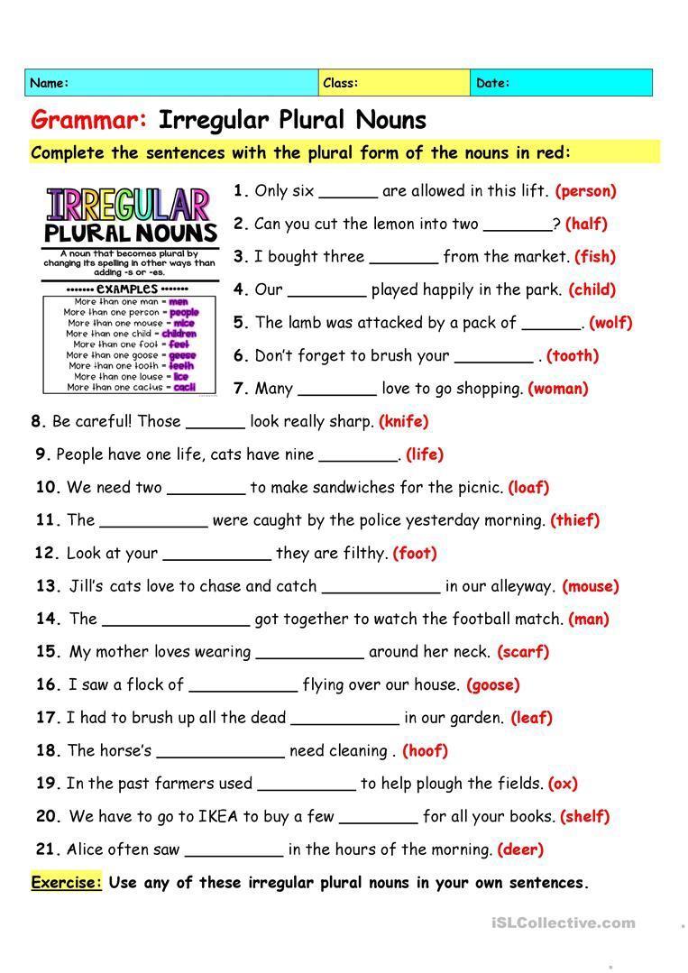 Complete the irregular forms. Грамматика Worksheets plurals. Plural Nouns Worksheets исключения. Worksheets грамматика. Английский plurals Worksheet.