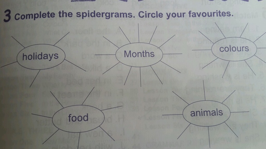 Complete the spidergrams перевод