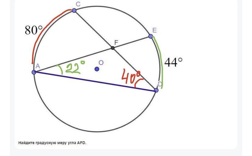 По данным рисунка найдите градусную меру дуги х 120 40 x