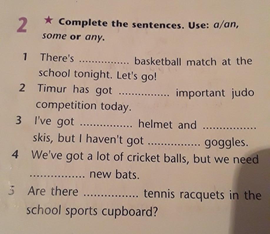 Complete the conversation with some or any. Complete the conversation with some or any