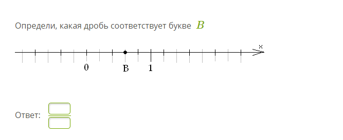 Какая дробь соответствует букве а.