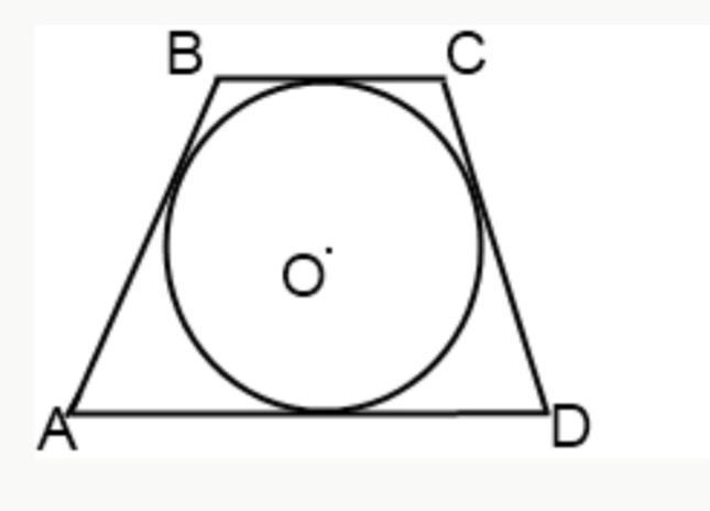 На рисунке 123 abcd трапеция точка о центр вписанной окружности
