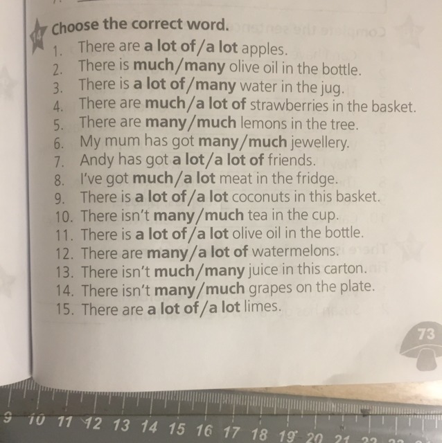 Choose the correct answer you need. There is a lot of. There are a lot of. There are many или there are much. There is a lot of Apples или there are a lot of Apples.