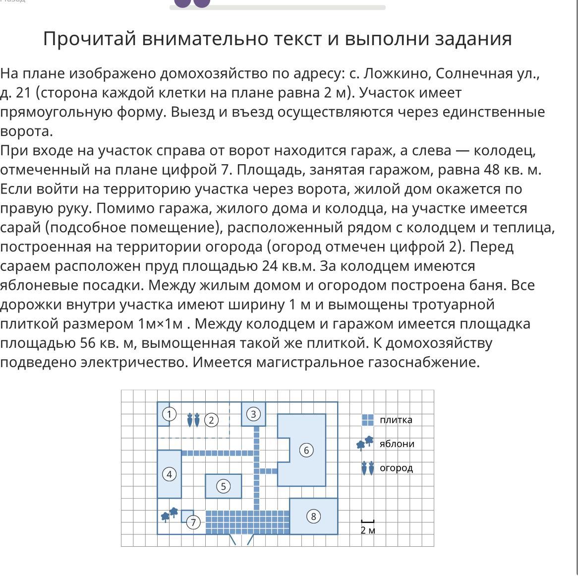 На плане изображено домохозяи ство