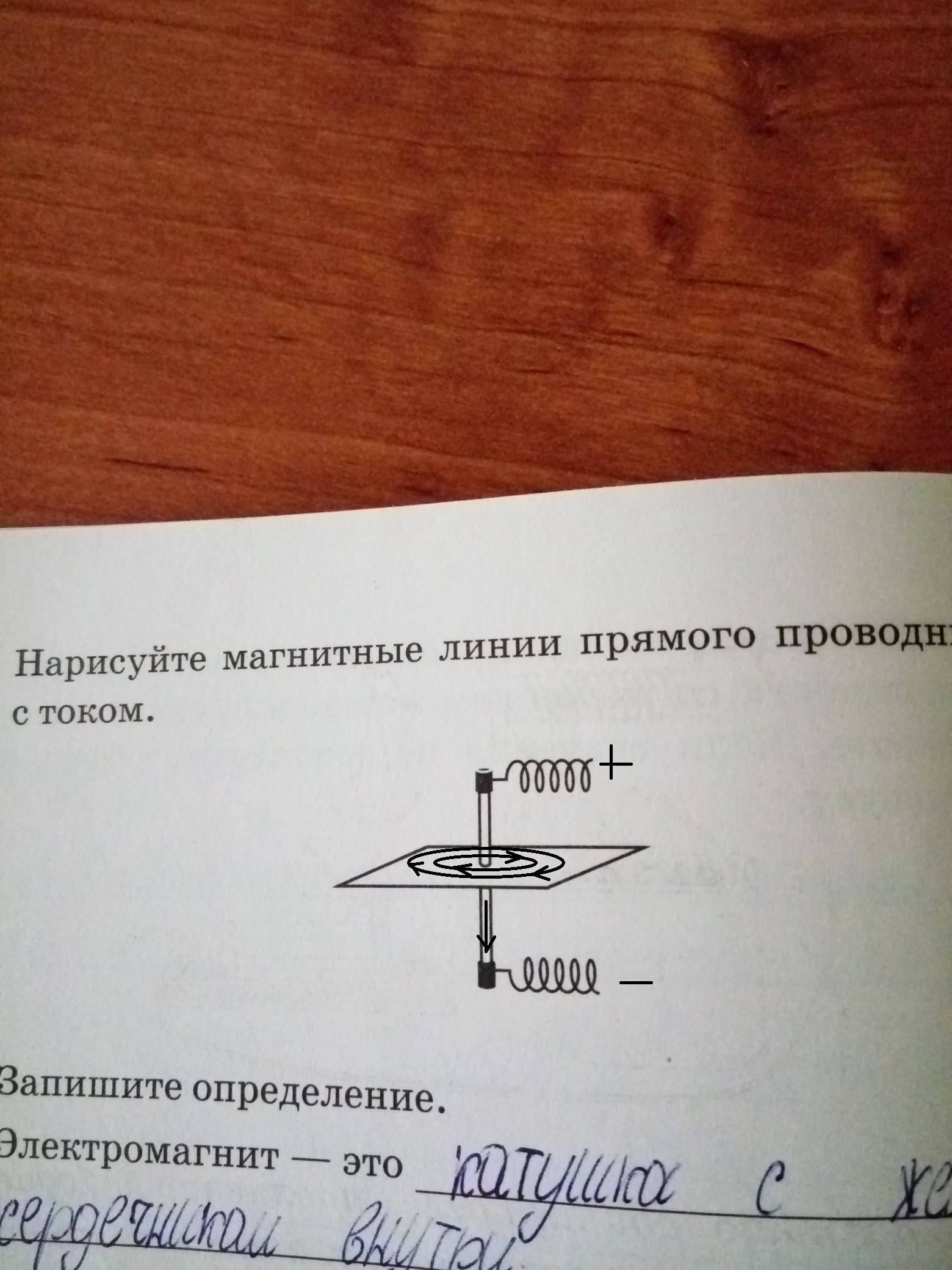 Магнитные линии прямого провода с током