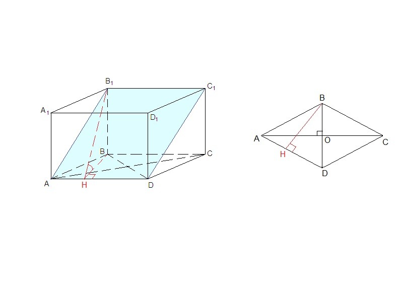 Параллелепипед с основанием ромб. Прямой параллелепипед с основанием ромба. Прямой параллелепипед в основании которого лежит ромб. Проекция ромба.