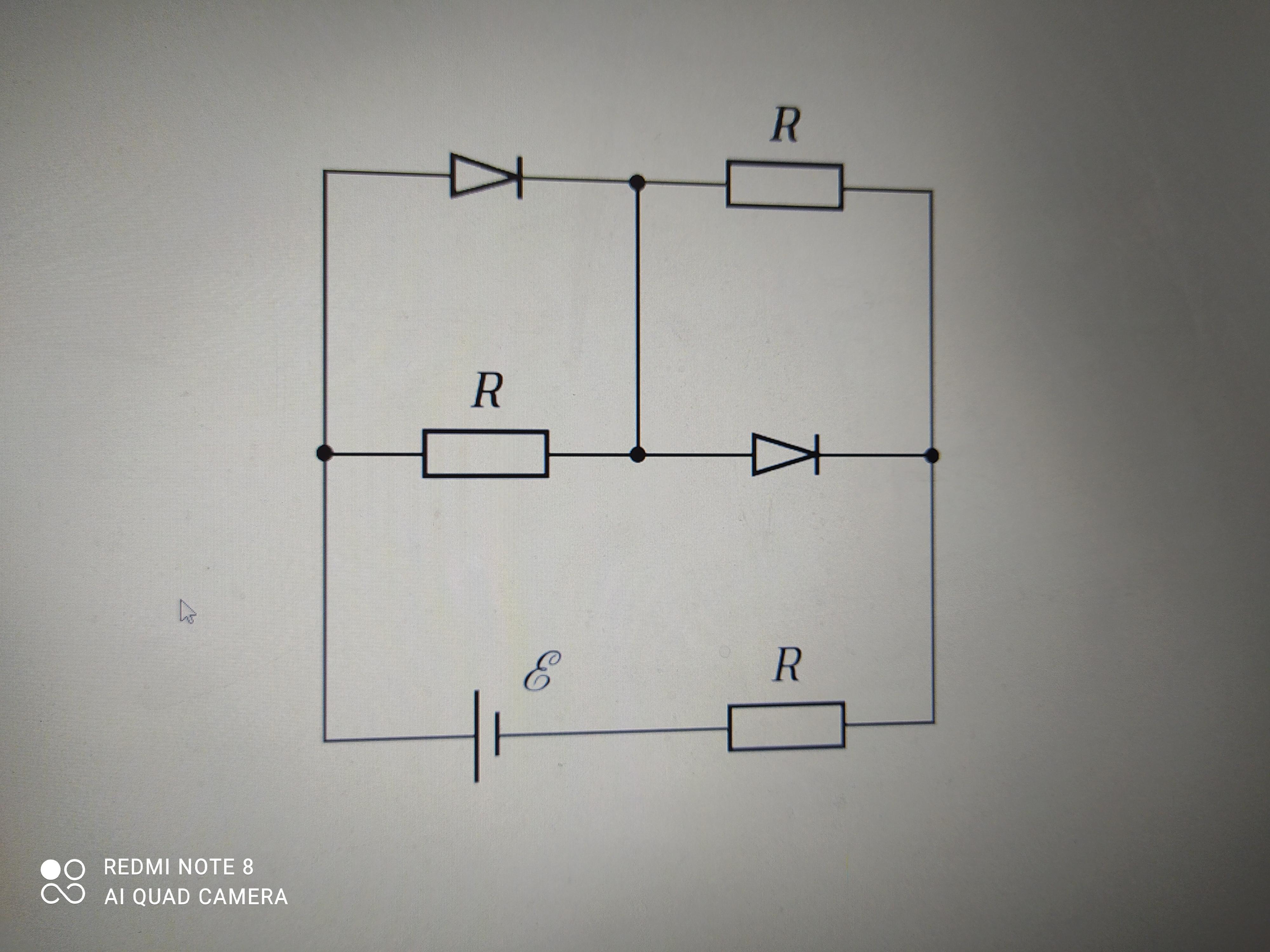 Диоды внутреннее сопротивление. В цепи схема которой изображена на рисунке. Идеальный резистор. Идеальный диод. Из резисторов и идеальных амперметров.