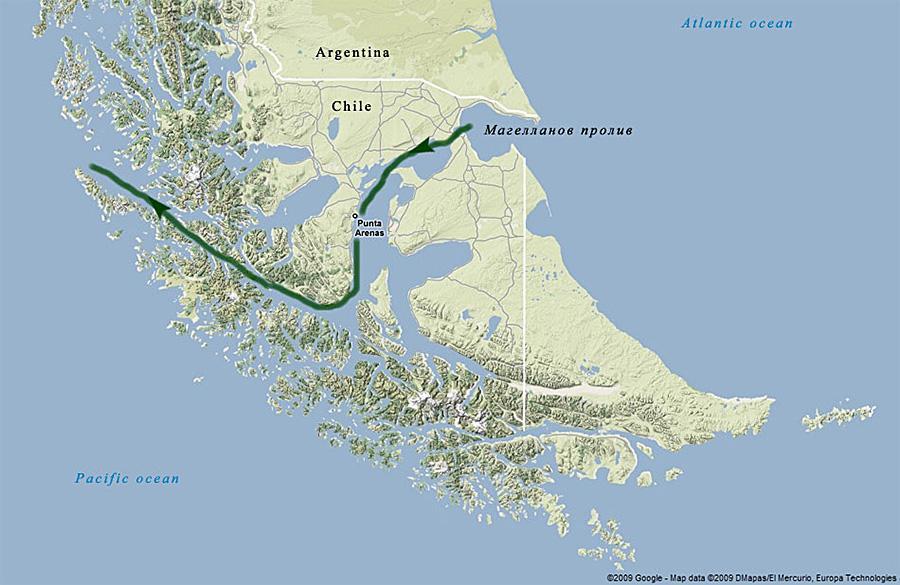 Карта мира магелланов пролив на карте мира