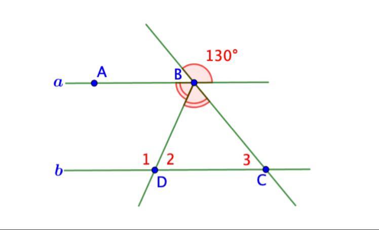 Чему равна градусная мера угла 1 если прямые a и b на рисунке параллельны