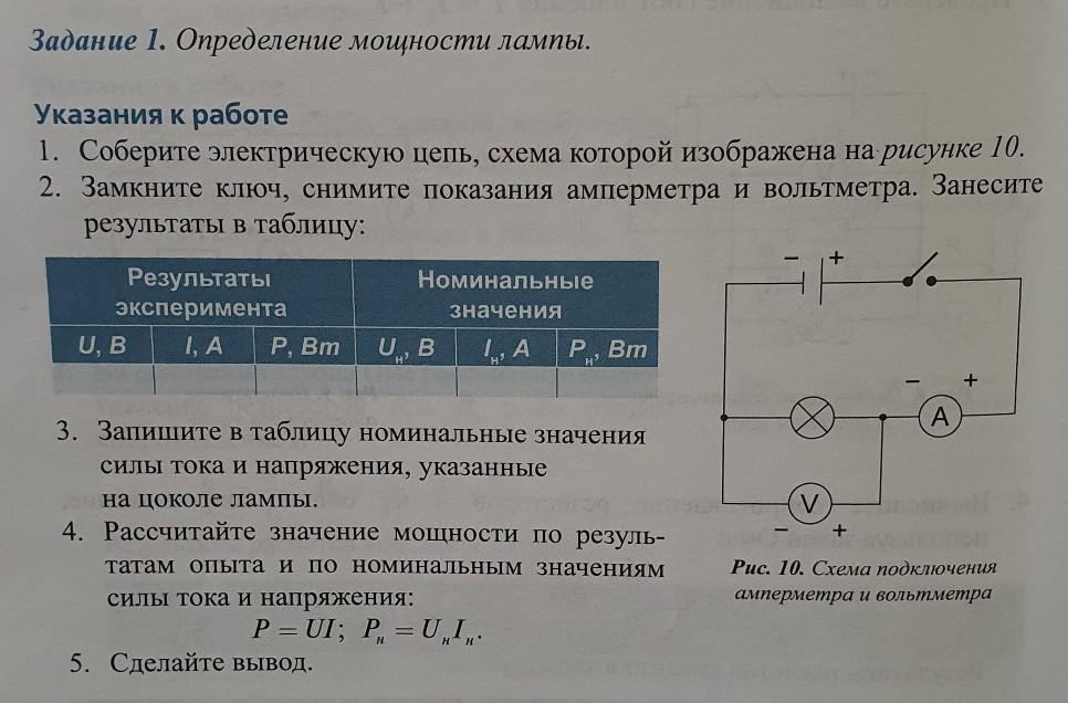 После того как была собрана электрическая цепь согласно схеме изображенной на рисунке в точку