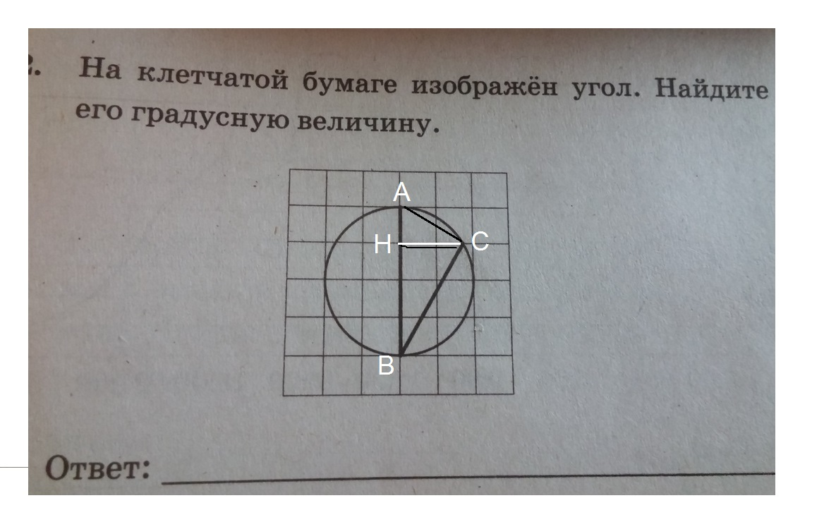 Найдите тангенс угла изображенного на клетчатой