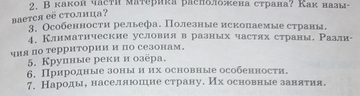 Описать страну по плану