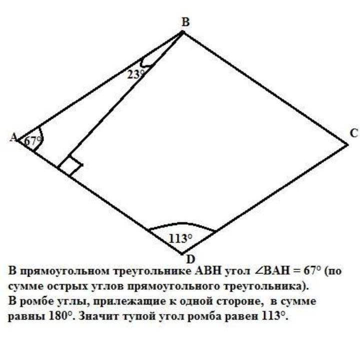 Угол образованный сторонами. Тупой угол ромба. Острый угол ромба. Высота ромба со стороной. Углы ромба равны.