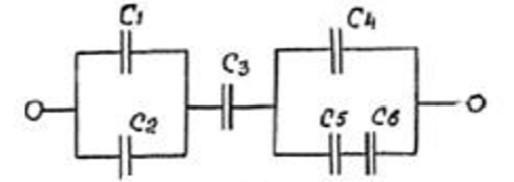 Визначити ємність батареї конденсаторів див рисунок якщо с1 с2 с3 1 мкф с4 6 мкф