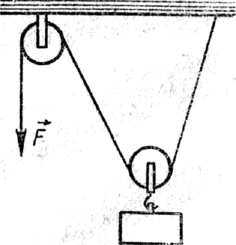 Представленная на рисунке система блоков дает выигрыш в силе в 2 раза