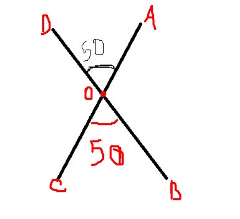Один из углов которые получаются. Начертить пересекаюшие прямые под углом 50 градусов. Угол 50 градусов. Угол 50 градусов вертикальные углы. 2 Прямые пересекающиеся под углом 45 градусов.