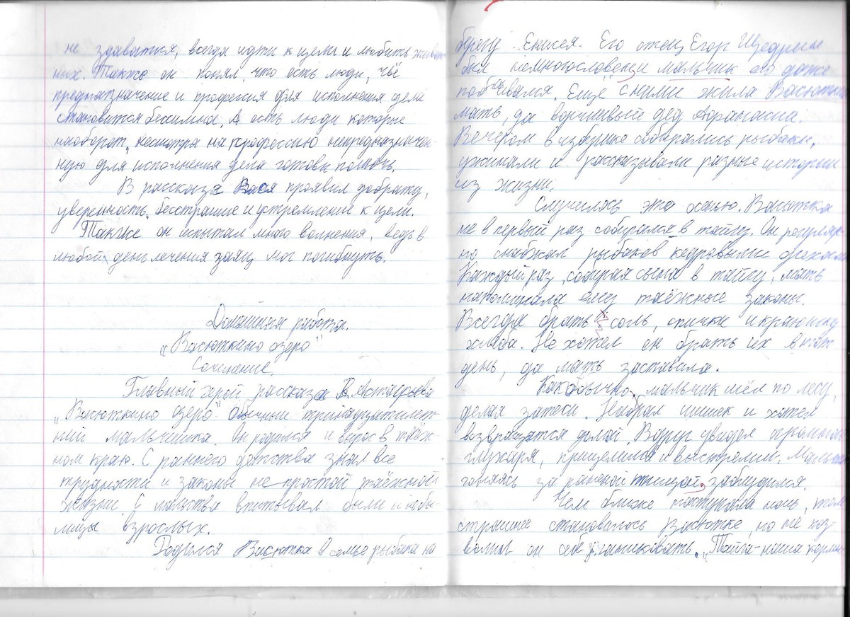 Сочинение мой сверстник в русской литературе 19 20 вв 5 класс по плану васюткино озеро