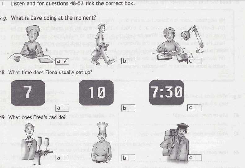 Tick the correct box. What time does Harry get up задание 3 класс. What time does Fiona usually get up a)07:00 b)10:00 c)07:30.