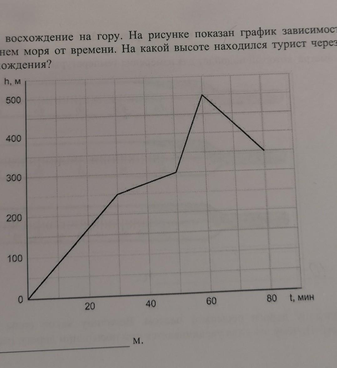 Турист совершил восхождение на гору на рисунке