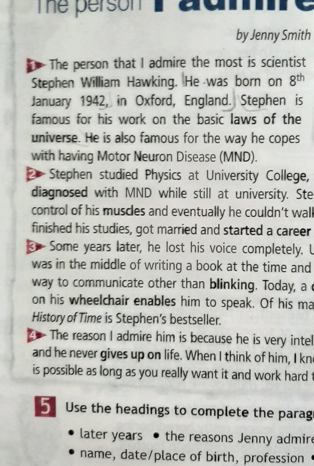 Admire перевод на русский. Перевод текста the person i admire. Перевод текста the person i admire 7 класс. Краткий пересказ the person i admire by Jenny Smith 7 класс Hawking. Пересказ текста the person i admire by Jenny Smith на английском с переводом коротко.