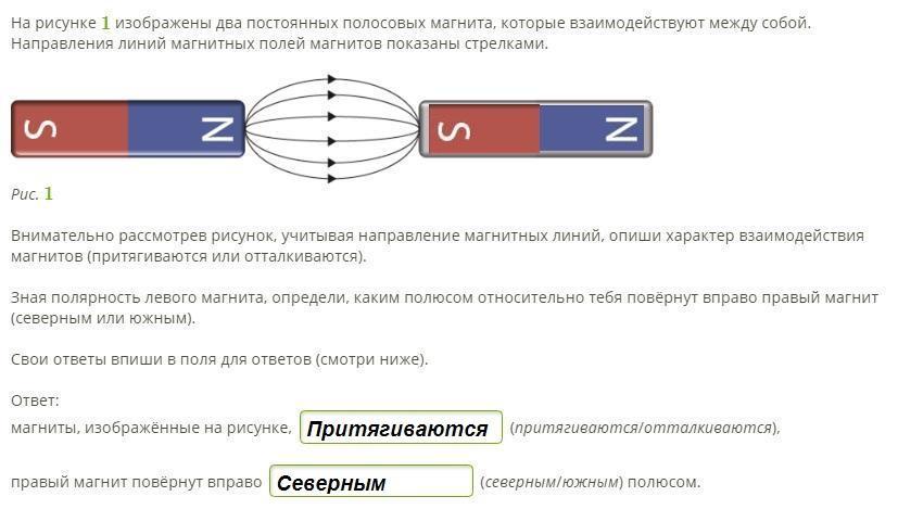 Нарисуйте полосовой магнит с произвольными полюсами