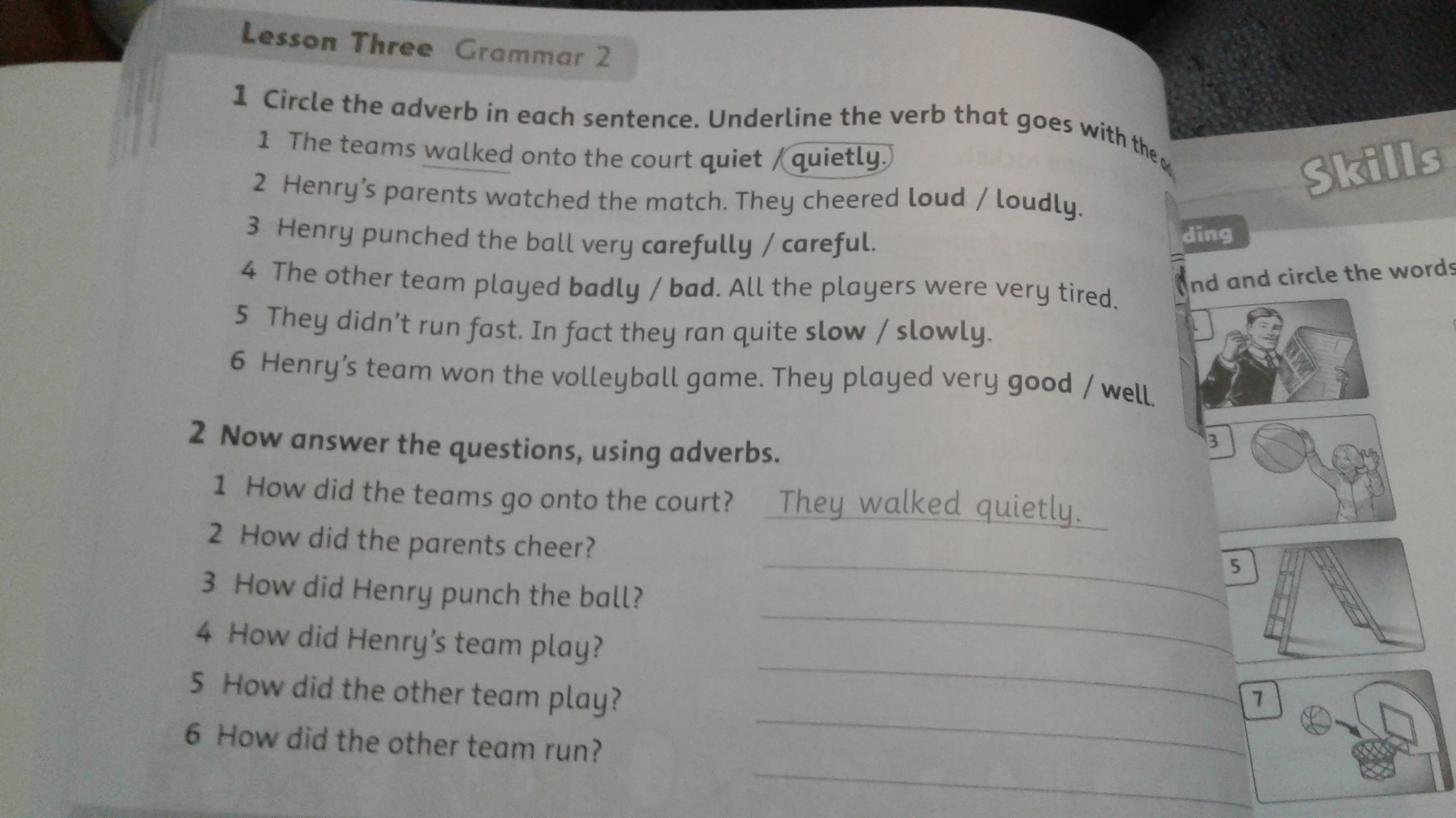 Read and underline he often reads