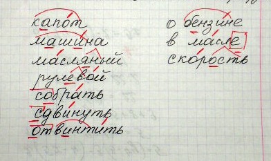 Корень в слове масло