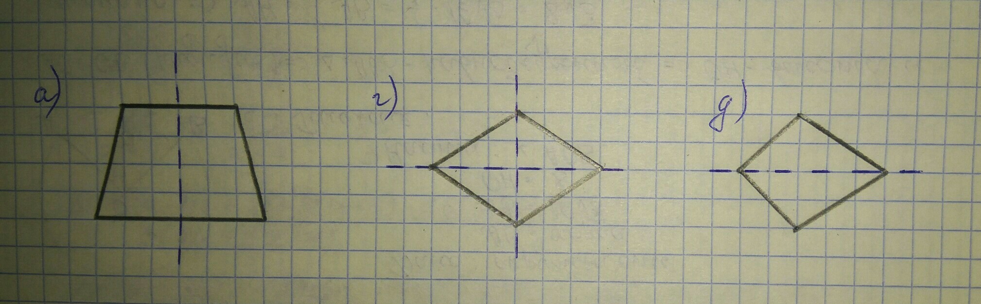 На рисунке б ц. Оси симметрии четырехугольника 2 класс. Начерти ось симметрии четырехугольника. Ось симметрии четырехугольника 3 класс. ОСБ стметрии четырехугольника.