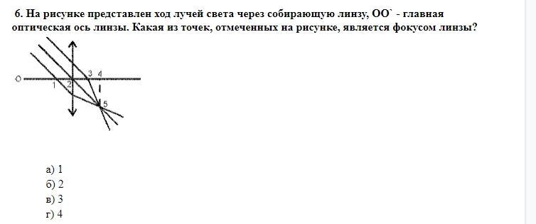 На рисунке показан ход лучей от точечного источника света а через тонкую линзу определите оптическую