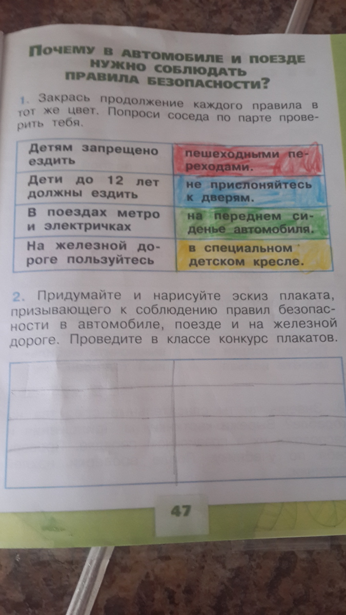 Придумайте и нарисуйте эскиз плаката призывающего к соблюдению правил безопасности в автомобиле