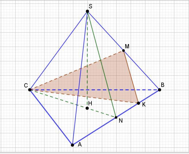 Точки m n середины ребер. Треугольная пирамида точки.