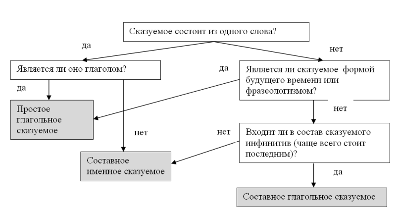 Определи тип сказуемого в данном предложении. Схема определения вида сказуемого. Алгоритм определения типа сказуемого. Алгоритм определения вида сказуемого. Как отличать типы сказуемых.