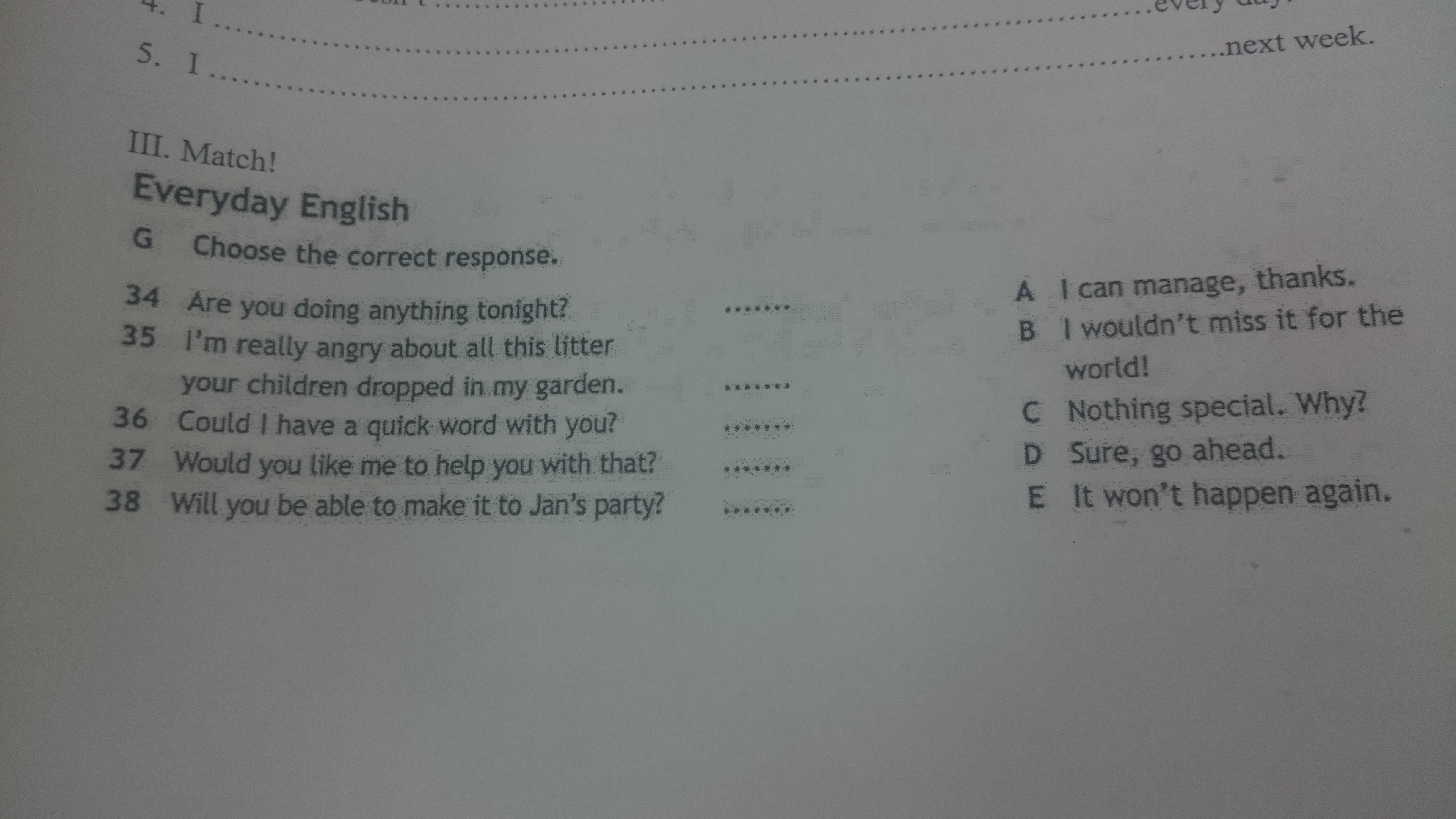 Everyday english reading