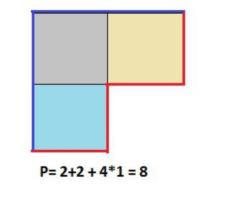 Площадь фигуры квадрата. Фигуры из трех квадратов. Периметр фигуры из квадратов. Фигура состоящая из прямоугольников.