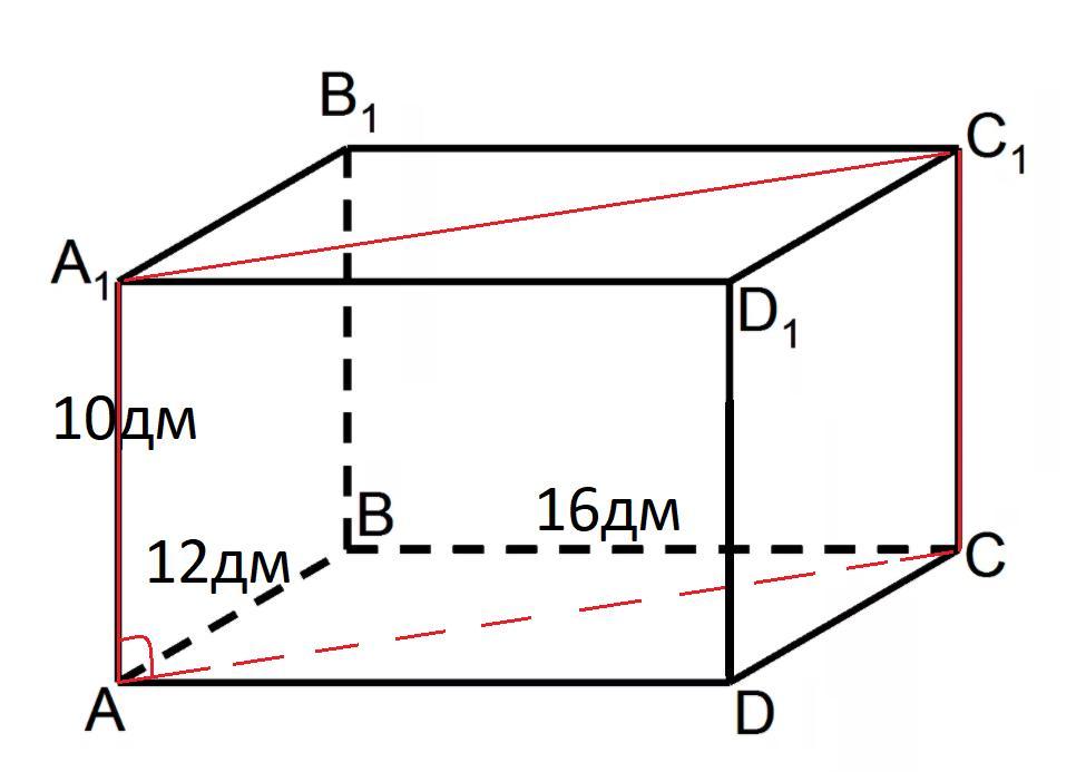 В прямоугольном параллелепипеде 16 2 8