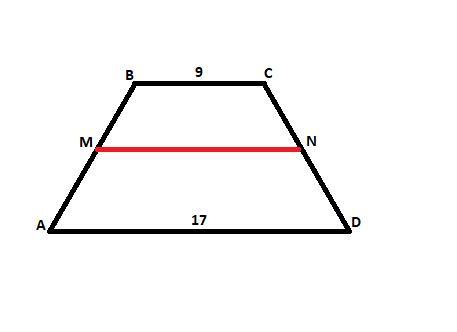 Основания трапеции 16 и 22. Прямая параллельная основаниям трапеции. ABCD трапеция см рисунок 15. Трапеция в которой основания параллельны.