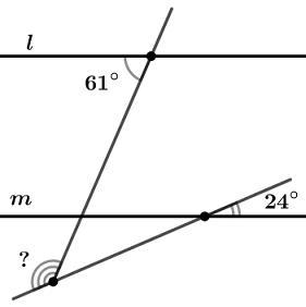 На рисунке прямые м и н параллельны найдите величину угла 1