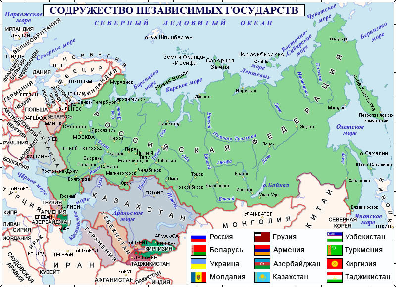 Карта снг