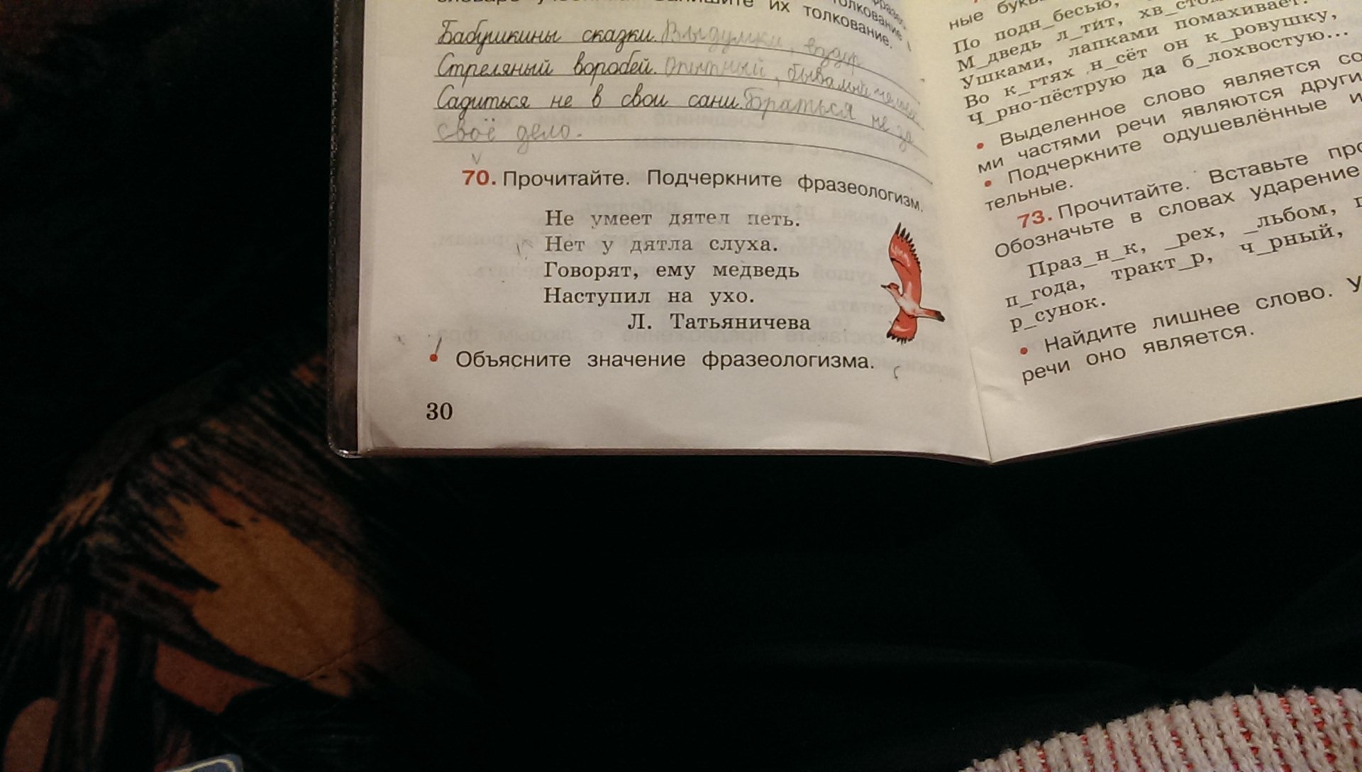 как подчеркивается фразеологический оборот. предложения с фразеологизмами. сеф с колен у бабушки клубок. рабочая тетрадь канакина\ русский язык 1 класс с. подчеркните фразеологизмы что они обозначают.