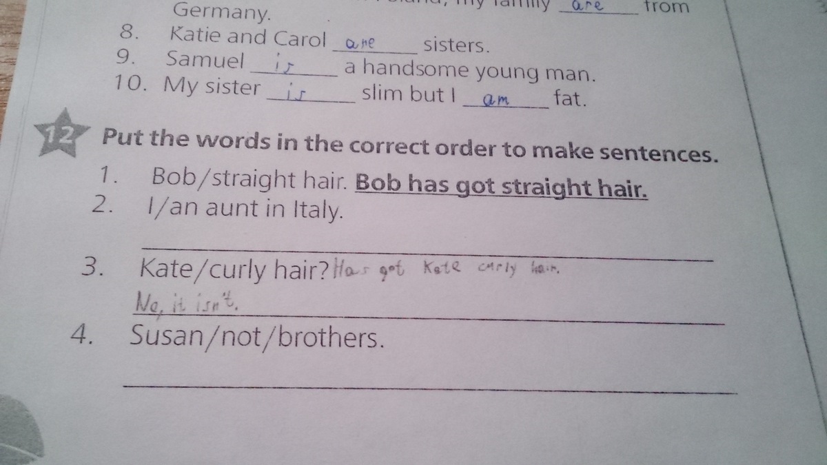 Fell in the correct word. Order the Words to make sentences. Put the Words in the correct order. Put the Words in the correct order to make sentences. Put the sentences in the correct order.